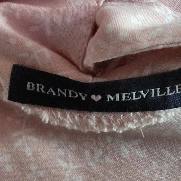 Brandy Melville Pink & White Floral Robbie Wrap Skirt One Size - Picture 3 of 3